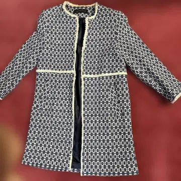 ZARA WOMAN 노카라 자켓 네이비/화이트