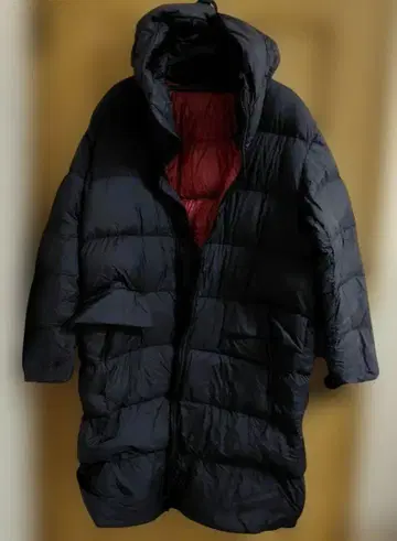 UNIQLO +J 라이트 다운 볼륨 롱 후디드 코트