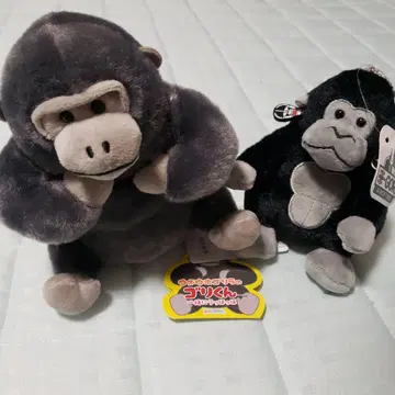 고릴라 봉제 인형 세트 (그레이, 블랙) 우호우호 고릴라 고리군