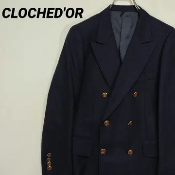 CLOCHED'OR 네이비 더블 블레이저 골드 버튼 디자인 버튼 남성용