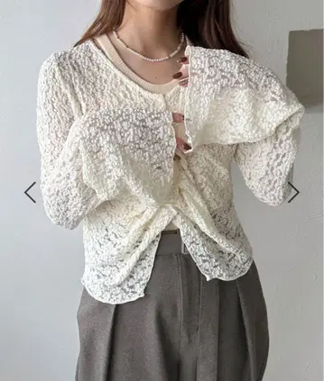 apres jour clair 모듬 레이스 시어 가디건