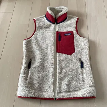 patagonia 보아 베스트 XS 크림/레드 레트로X