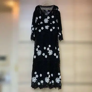 Grace continental 블랙 전체 레이스 원피스