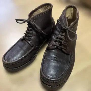 다크 브라운 가죽 하이컷 부츠