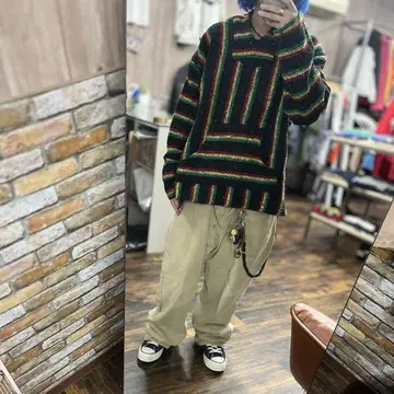 멕시칸 후드티 자메이카 구제 의류 아메카지 XL 짧은 기장 박스 실루엣