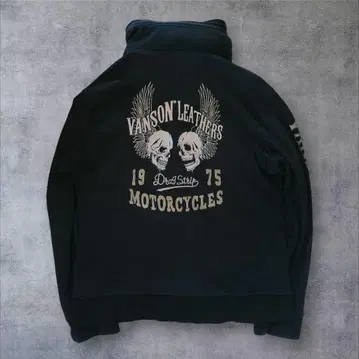 VANSON 반손 지퍼 후드티 블랙 XL Y2K 크로스본 자수