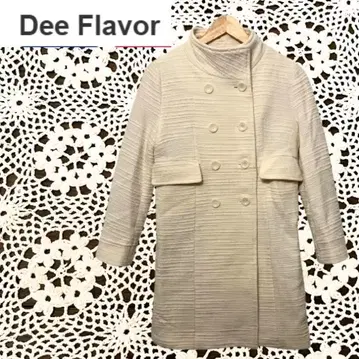 Dee Flavor 코트 세로 옷깃 더블 버튼 38 M 화이트