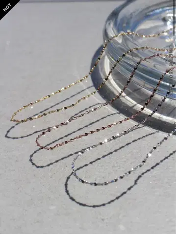 1mm 글리터 네크리스 골드