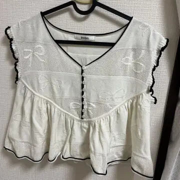 SNIDEL 리본 자카드 니트 풀오버