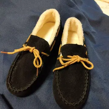 블랙 스웨이드 모카신 퍼 내부