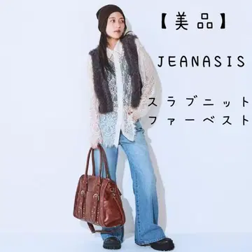 [ 새상품급 ] JEANASIS 슬라브 니트 퍼 베스트