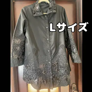Bistrot Cing 코트 스팽글 경량 블랙 L 사이즈