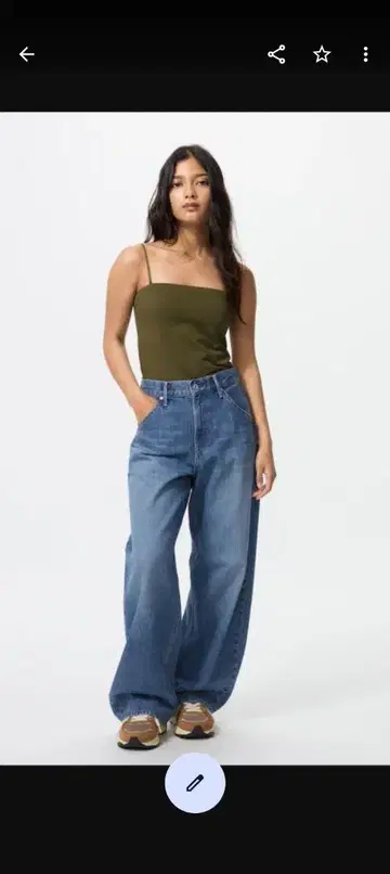 UNIQLO 배기 커브 진 67Blue 허리 23(58.5cm)