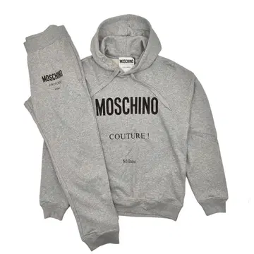 새상품 MOSCHINO 맨투맨 셋업 상하의 세트 그레이 남녀 공용