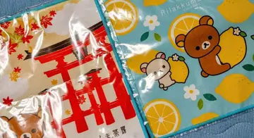 미야지마 리락쿠마 브라운 단풍 타월 손수건 2장 세트