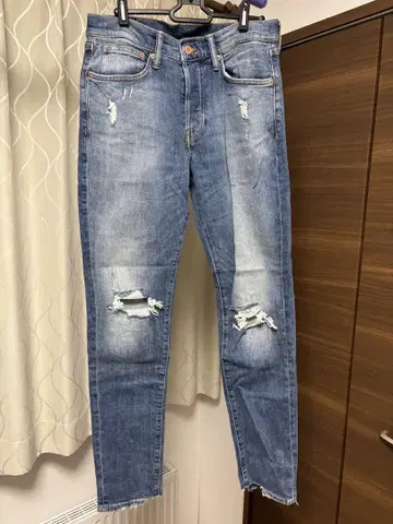 H&M 라이트 블루 데미지 가공 스키니진 32인치