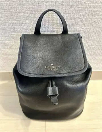 케이트 스페이드 블랙 가죽 백팩
