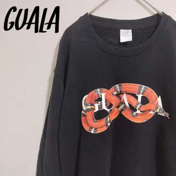 레어 GUALA 뱀 디자인 블랙 맨투맨 BADHOP 구하기 어려움 블랙