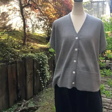 [ lelill ] 린넨 나일론 가디건 그레이 38