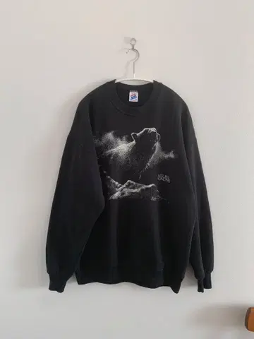 90s 빈티지 맨투맨 애니멀 프린트 곰 made in USA