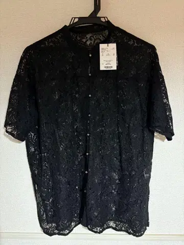 PAGEBOY 택 포함 새상품 레이스 밴드 카라 셔츠 블랙