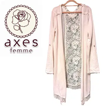 axes femme 백 레이스 롱 가디건 M 아이보리