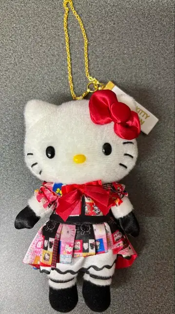 헬로키티전 50주년 마스코트 홀더 드레스 키티전 봉제 인형