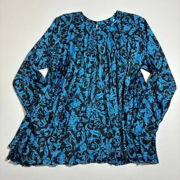 SANDRO 파랑과 블랙 꽃무늬 긴팔 블라우스 M 사이즈 9호