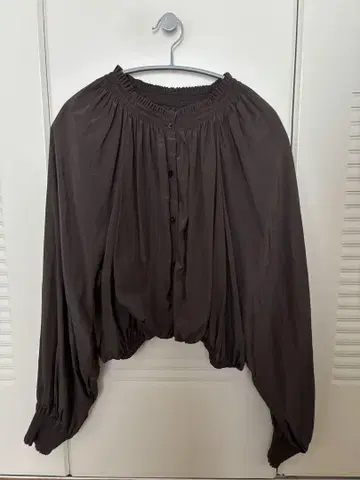 2025SS plage 미니 블루종 블라우스 브라운