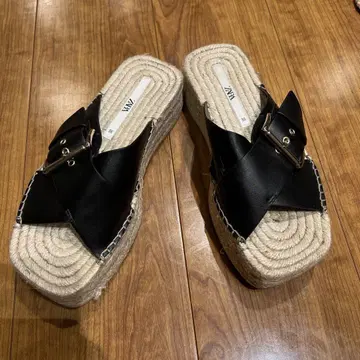 ZARA 블랙 에스파드리유 샌들 36