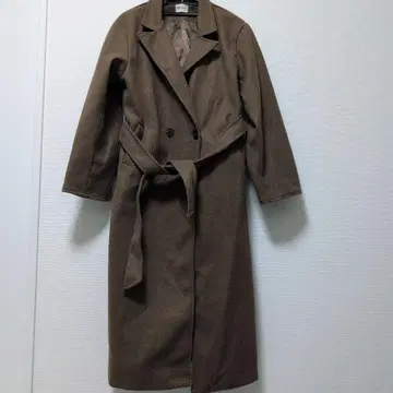 emi+ 브라운 더블 브레스트 롱 코트 M