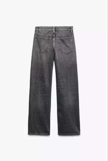 ZARA TRF 와이드 레그 미드 라이즈 진 카본 그레이 사이즈 36