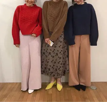 GREED 드롭 자카드 와이드 팬츠