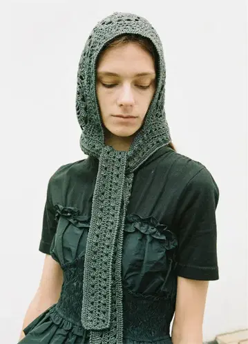 sea new york 크로쉐 니트 모자 모자 머플러