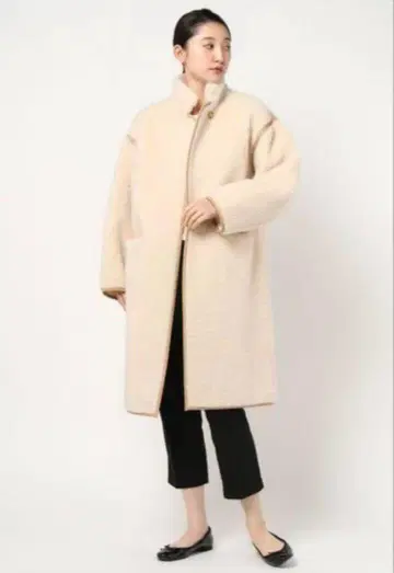 casafline 울 보아 파이핑 코트