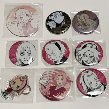NARUTO 하루노 사쿠라 캔뱃지 아크링 키링 세트