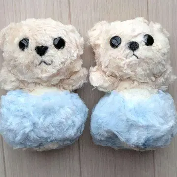오테다마 곰 모양 봉제 인형 2개