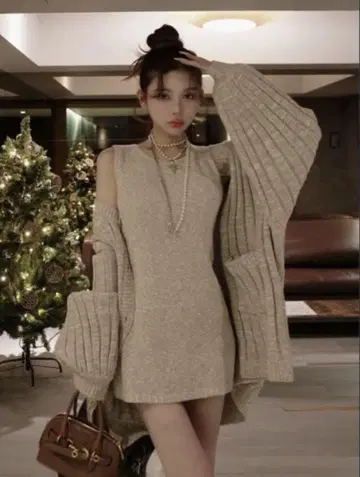 Darich 셔벗 앙상블 니트 미니 원피스 베이지 BEG