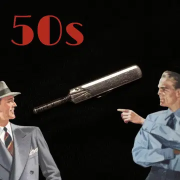 빈티지 넥타이 핀 영국 로카빌리 50s 배트 크리켓 레트로