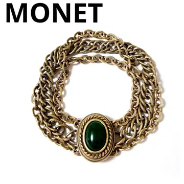 MONET 모네 팔찌 vintage 골드 그린 빈티지