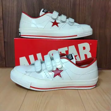 [ US8 ] 와스타 V-3 화이트 x 레드 벨크로 가죽 one star
