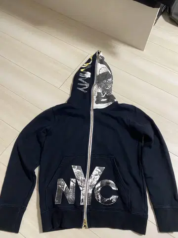 Tommy NYC 로고 네이비 후드티