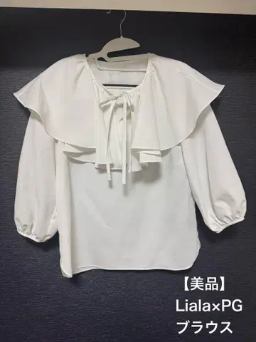 [새상품급] LialaxPG 프릴 블라우스 화이트