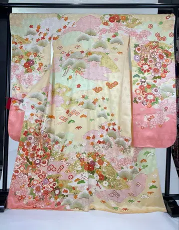 성인식 후리소데 순수 실크 고전 패턴