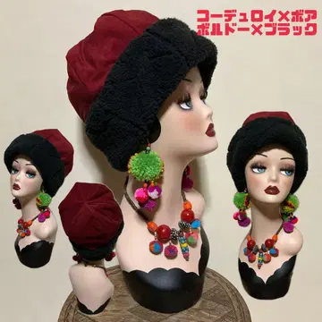 코듀로이 x 보아 보르도 x 블랙 모자