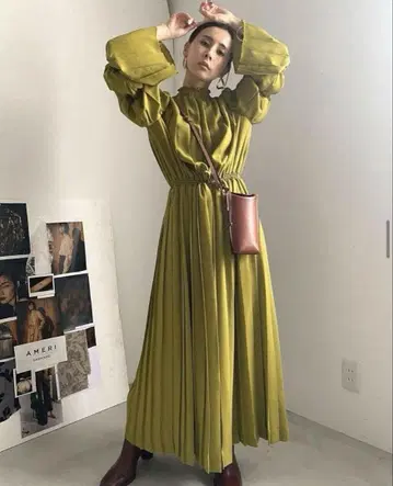 AMERI UNDRESSED 2WAY PLEATS DRESS 롱 원피스