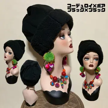 코듀로이 x 보아 블랙 x 블랙 모자