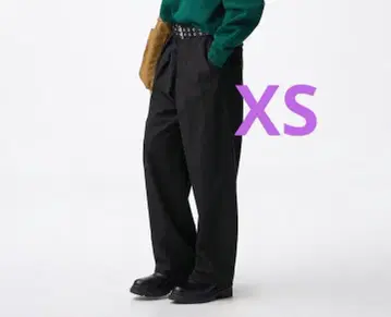 gu 치노 배럴 레그 턱 팬츠 블랙 xs