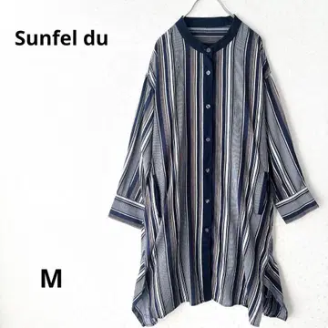 sunfel du 긴팔 튜닉 셔츠 원피스 넉넉함 [새상품급] 스트라이프
