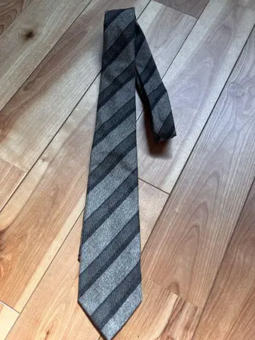 FRANCO BASSI 스트라이프 넥타이 그레이/블랙